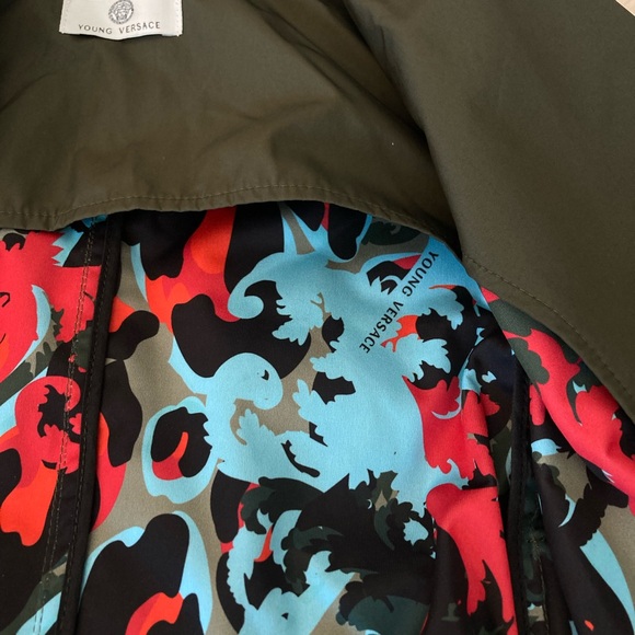 Young Versace Military Green Girls Jacket - Picture 7 of 10